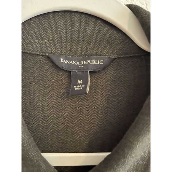 Banana Republic Men's M Charcoal Green Soft Wash Long Sleeve Button Shirt - Picture 2 of 4